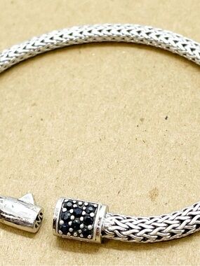 John Hardy Silver Icon Bracelet with Black Pavé Bead